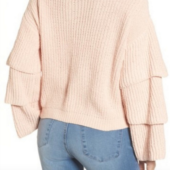 Woven Heart Triple Ruffle Women's Sweater - Picture 4 of 4